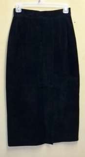 Dana Brooke Silky Pig Suede Lined Leather Skirt 6 S VTG  