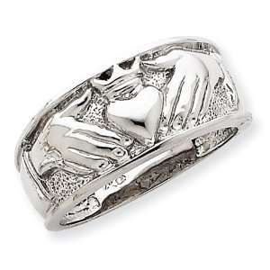  14k White Gold Mens Claddagh Ring Jewelry