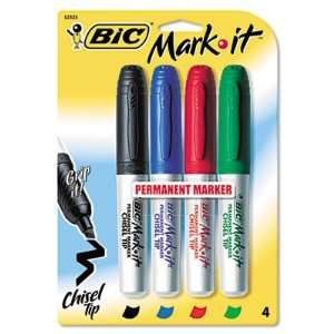  BIC Mark It Chisel Tip Permanent Marker BICGPMMP41 BK 