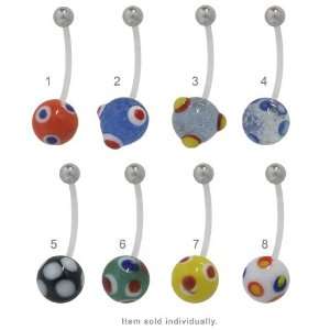  Painted Glass Balls Pregnancy Belly Rings   P GL Jewelry