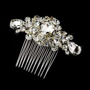  Exquisite Silver Clear Crystal Hair Comb Jewelry