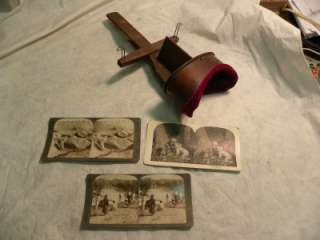 ANTIQUE SATURNSCOPE STEREO PICTURE VIEWER w/ 3 CARDS  