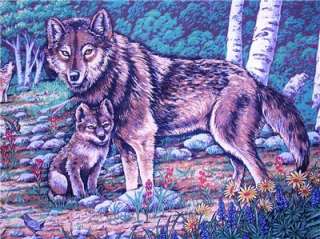 New Wolves Fabric Panel Wildlife Animals Wolf  