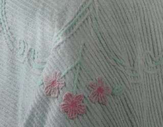 Pillow Sham /s Mint Green Chenille Shabby Sweet Pink Roses Chic (more 