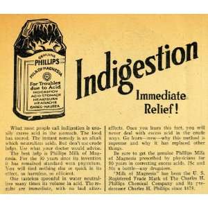   Phillips Milk of Magnesia Bottle   Original Print Ad