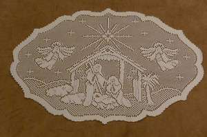 Heritage Lace Christmas Placemats Silent NightWhite Set of 6 20 x 