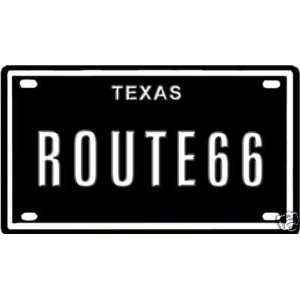    Route 66 Texas 2 1/4 X 4 Mini Bike License Plate Automotive