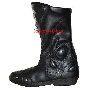  NEW MENS LEATHER MOTORCYCLE BOOTS w/ SLIDERS BLACK 8 Automotive