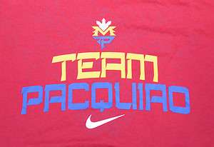 NIKE TEAM PACQUIAO GENERAL SANTOS CITY PACMAN T SHIRT RED YELLOW/BLUE 