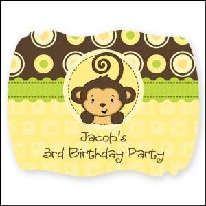  Monkey Neutral   16 Squiggle Shaped Personalized Birthday Party 