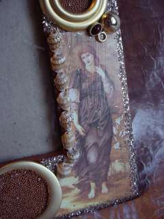 Pre Raphaelite Hand Crafted Jewelry Collage Art Photo Prop Frame 