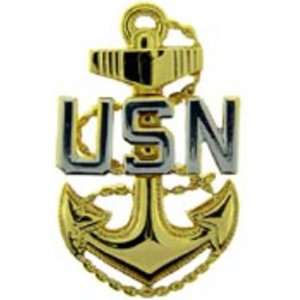  U.S. Navy USN Fouled Anchor Pin Gold & Silver Plated 1 1/4 