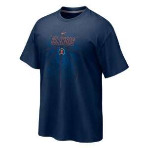   Illini Navy Nike Walk On Basketball T Shirt