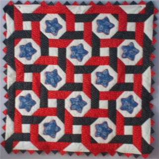 Stars Intertwined Patriotic Baby Boy Quilt Pattern  