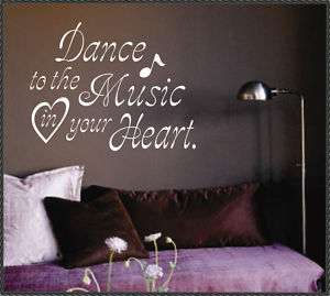 Vinyl Wall Lettering Words Quotes Dance to the Music  