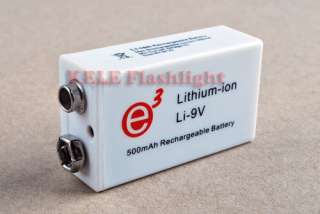 Soshine e3 9V Li ion 500mAh Rechargeable Lithium ion Battery For 