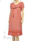 NEW Mom&Me beautiful MATERNITY DRESSES Red Chiffon Cloth with dots 