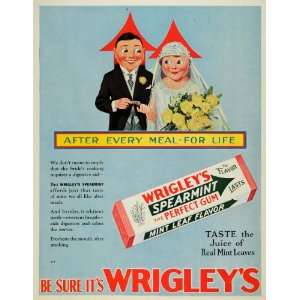   Wrigleys Leaf Juice Bride Groom   Original Print Ad