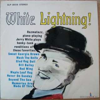 White Lightning Jerry White LP Honky Tonk Piano LP SIGNED VG+ Stereo 
