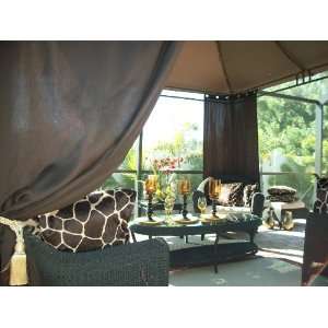  Outdoor Gazebo Patio Drapes Chocolate Solid 84 Includes 