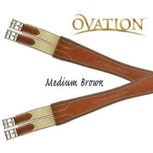  Ovation Fancy Stitched Overlay Girth Med Brown, 50 Sports 