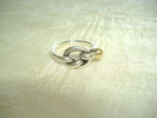 Tiffany & Co. Sterling Silver 18K Love Knot Ring Size 4  