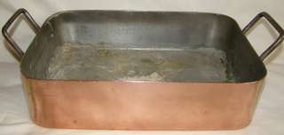   French copper /wrought iron ROASTING PAN 1870 dovetailed  