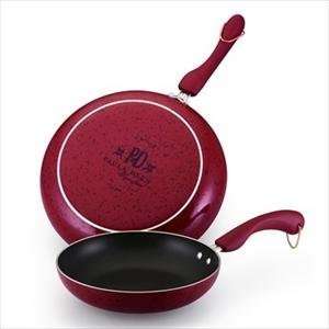  Paula Deen 19246 9 and 11 Porcelain Twin Skillets in Red 