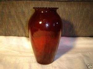 Antique Large 9 RUBY RED GLASS VASE excellant shape NR  