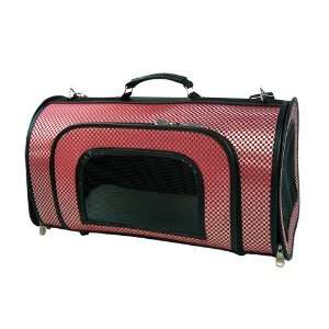   Carrier, Zippered Weaved Posh Carrier in Red/blk W/beige small Pet