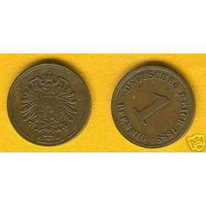  1888 J German Pfennig    Fine Condition 