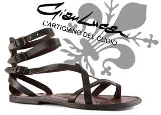 Handmade gladiator sandals shoes in Dark Brown leather hand craft 