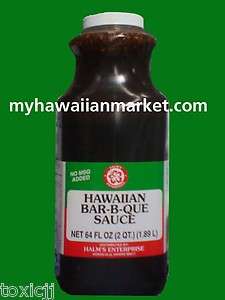 Halms Hawaiian Style BAR B QUE Sauce bbq Hawaii 64oz  
