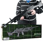 M249 120 FPS Spring Airsoft MKII SAW Machine Gun w/Bipod, Goggles 