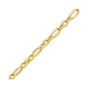 10K Gold 050 Gauge Figaro Chain Bracelet   7.25 10K LINK 