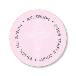 Medici Cross Pink Round Labels 