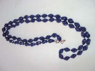 Vintage Navy Blue Twist Bead Necklace Sarah Coventry (N196)  