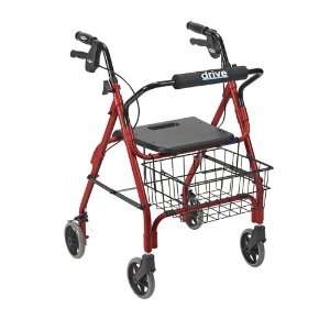  Rollator With Plastic Seat Basket Blue   Each