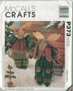   Christmas Deco Reindeer Bunny Holiday Sewing Pattern XMAS McCalls