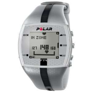  Polar FT4 Heart Rate Monitor Watch (Silver/Black   Mens 