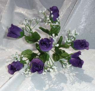 Roses ~ PURPLE LAPIS ~ Silk Wedding Flowers Bouquets Centerpieces 