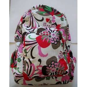   Cloth Travel Backpack ~Elegant Flowers Floral Print 