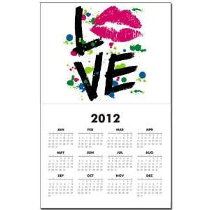 Calendar Print w Current Year LOVE Lips   Peace Symbol