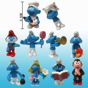 The Smurfs PVC figure Toy Doll GARGAMEL PAPA smurfette 10 pcs cute set 