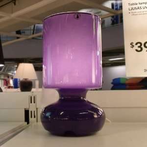  Lykta Unique Table Lamp, Mouth Blown Glass, Purple