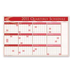  2012 Quarterly Wall Calendar   Red