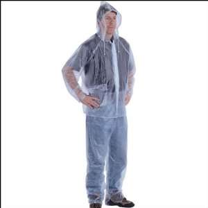   Three Piece Deluxe Vinyl Rain Suit, 2X Large, Clear