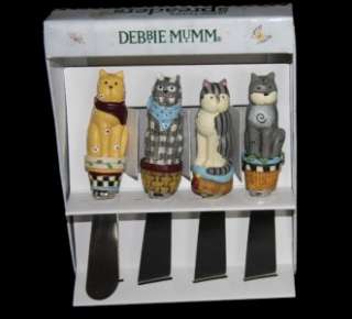 Debbie Mumm GARDEN CAT Cheese Spreaders NIB VHTF  