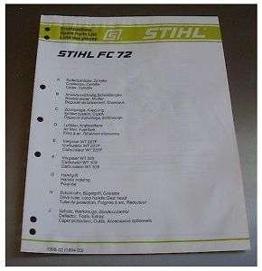 STIHL FC72 FC 72 SPARE PARTS LIST  