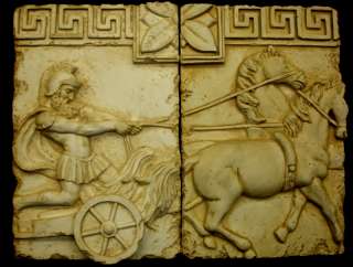 item roman chariot plaque 2pc material designer casting stone model